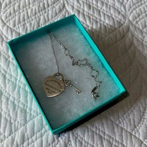 Tiffany heart pendant with key necklace